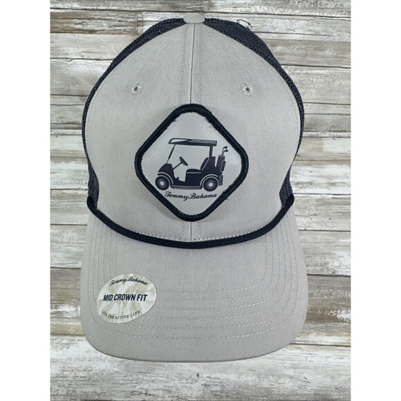 New Mens Tommy Bahama Steel‎ Blue Golf Cap Snapback Hat Nice!- NWT - Picture 2 of 8